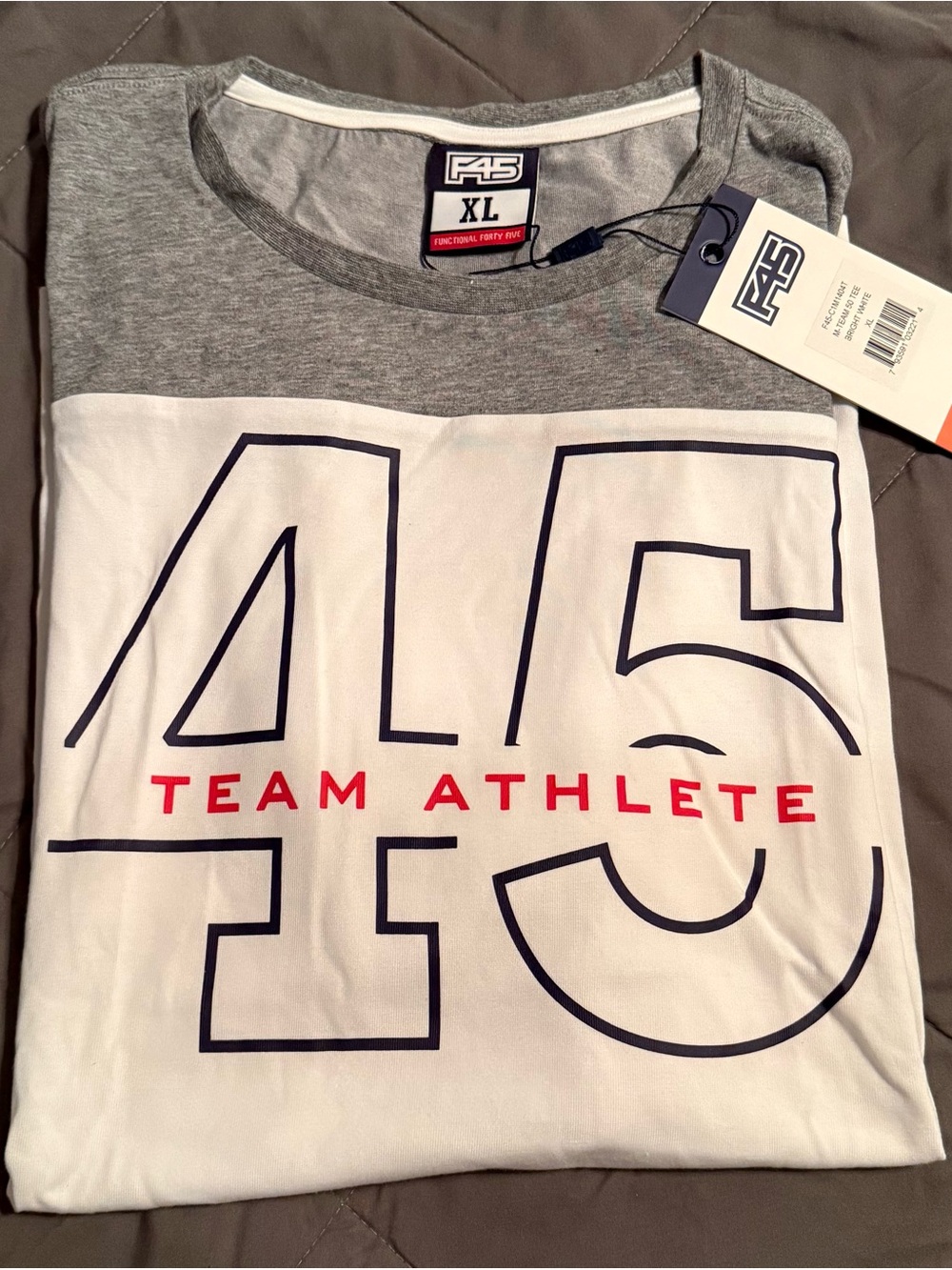 F45 Team Athlete 45 Graphic Short Sleeve Tee - White/Gray